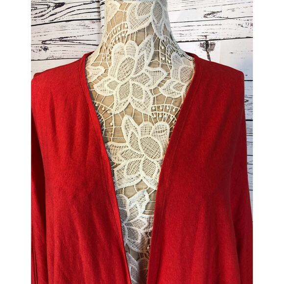 WONDERLUSH Layers by Lizden Knit Jersey Cocoon Cardigan red size medium to large - Picture 6 of 10